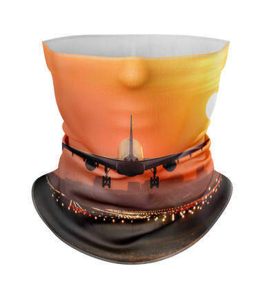 Amazing Airbus A330 Landing at Sunset Designed Full Face & Ski Masks