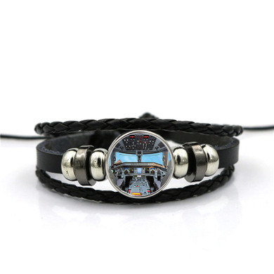 Embraer E190 Cockpit Designed Leather Bracelets