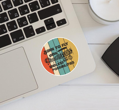 Colourful Born To Fly Designed Stickers