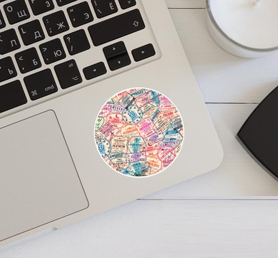 Passport Stamps Designed Stickers