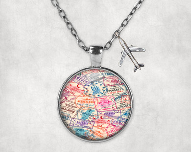 Passport Stamps Designed Necklaces