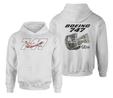 Boeing 747 & GENX Engine Designed Double Side Hoodies