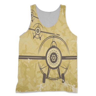 Super Vintage Propeller Designed 3D Tank Tops