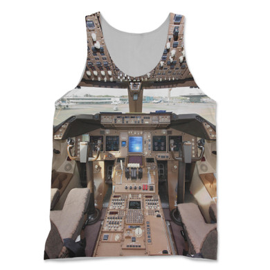 Boeing 747 Cockpit Designed 3D Tank Tops