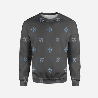Nice Airplanes (Gray) Printed 3D Sweatshirts