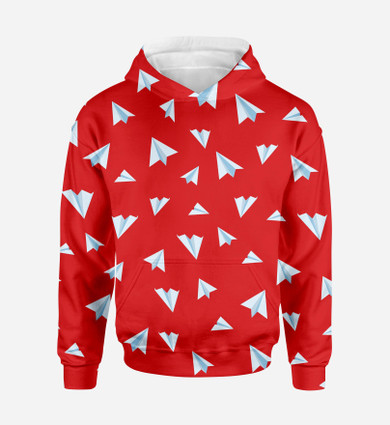 Paper Airplanes (Red) Printed 3D Hoodies