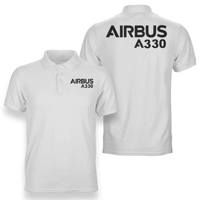 Airbus A330 & Text Designed Double Side Polo T-Shirts