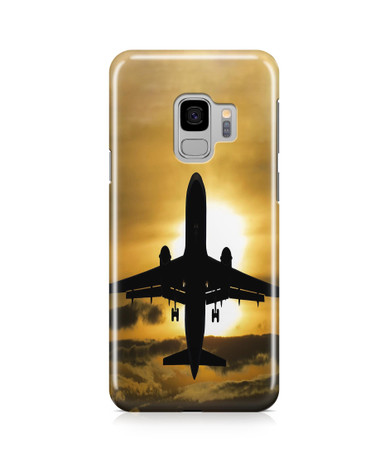 Departing Passanger Jet During Sunset Printed Samsung J Cases