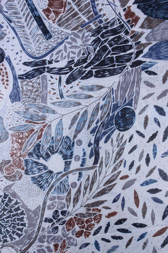 Flower sketch print square scarf