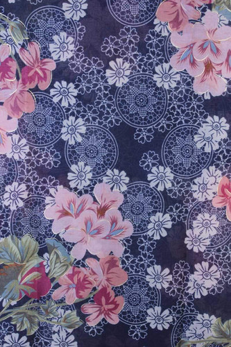 Floral pattern oblong scarf