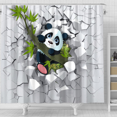 3D Panda Shower curtain
