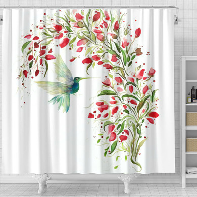 Springtime Hummingbird Shower Curtain