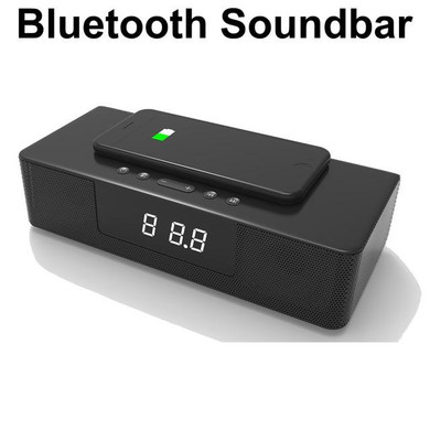 Wireless Bluetooth Column Soundbar Stereo Speaker Powerful TV Home Theater 4.0A Built-in Battery Sound Bar TF USB Clock Display