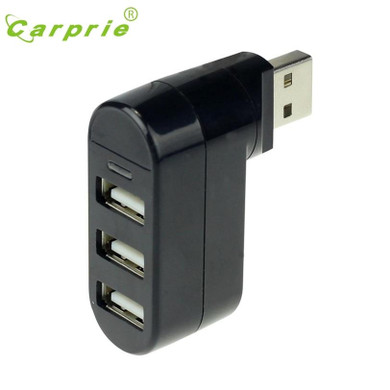 New 3 Ports Hub USB 2.0 Mini Rotate Splitter Adapter for PC Notebook Laptop Jan16 drop shipping