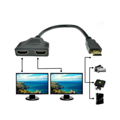 1080P HDMI Port Male to 2 Female 1 In 2 Out Splitter Cable Adapter Converter for Xbox Blueray DVD player PS3 High Resolutions