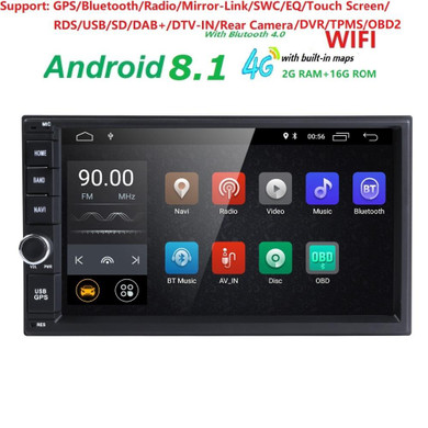 2 GB RAM Quad Core Car Electronic autoradio 2din android 8.1 car media player stereo GPS Navigation WIFI+Bluetooth+Radio+4G DAB+
