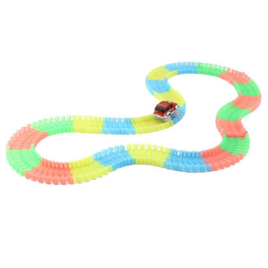 Roller Coaster 165/220/360pcs/set Luminous Track&Flashing LED Light up Race Car Electronics Rail Car Toys Diecast DIY Track Toy
