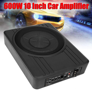 10" 600W Car Active Subwoofer Speaker Audio Amplifier Vehicle Subwoofer Bass Amplifier Enclosure Auto Sound Car Audio Amplifier