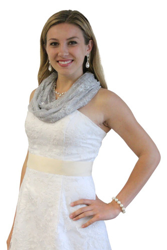 Lace Bridal Bolero Wedding Shawl Gray
