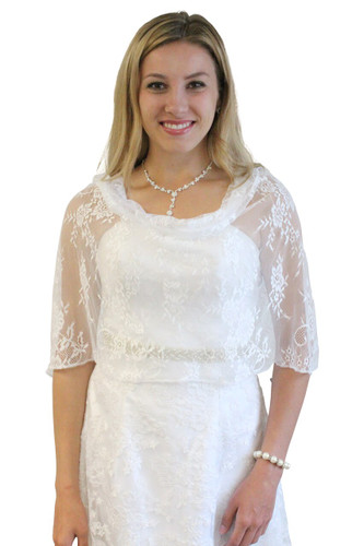 Lace Bridal Bolero Wedding Shawl White
