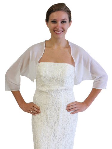 White Chiffon Jacket, Chiffon Wedding jacket