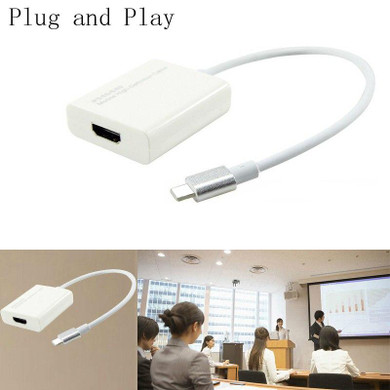 Plug and Play HDMI Cable Adapter Phone Audio Video to TV Projector for iPhone 8 PLUS 7 6S 6 Plus 5 5S For iPad Pro Air Mini
