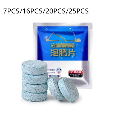 Effervescent Tablets for Auto Car Windshield Glass Clean Washer Tablets Detergent Car Window Cleaner 16 tablets