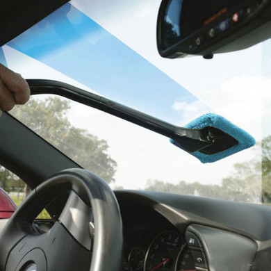 1Pc Car Washer Brush Microfiber Window Cleaner Long Handle Dust Car Care Windshield Shine Towel Handy Washable Car Cleaning Tool