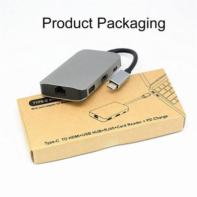 8in1 USB Hub Type-C to HDMI 100M Network Card Docking Station USB-C HUB Type C To HDMI USB3.0 Adapter for Laptop Smart Phone