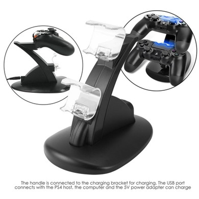 LED Dual USB Charging Charger Dock Stand Cradle Docking Station for Sony Playstation 4 PS4 Game Gaming Console Controller