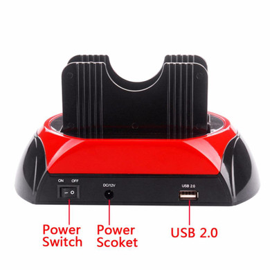 2.5 Inch 3.5 Inch IDE SATA USB Dual HDD Hard Drive Disk Docking Station Base