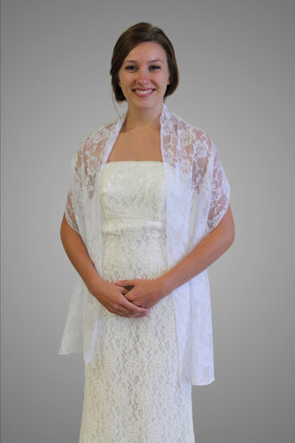 White Lace Bridal Shawl Wedding Wrap Prom Scarf