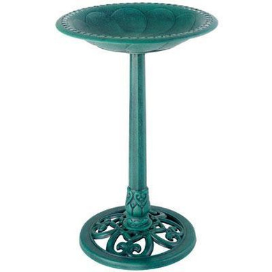 Pedestal Bird Bath Verdigris