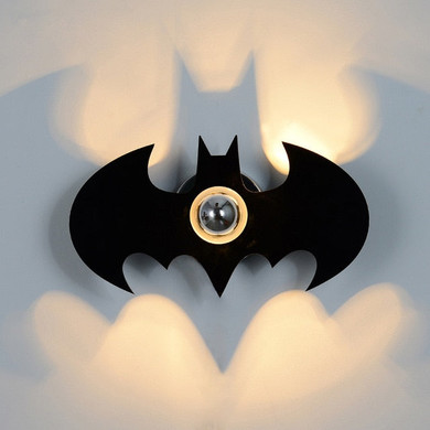 Cartoon Bat / Angel Shadow Led Wall Light Black Acryl with E27 Bulb modern wall lamp for Home Bedroom wall sconce night light