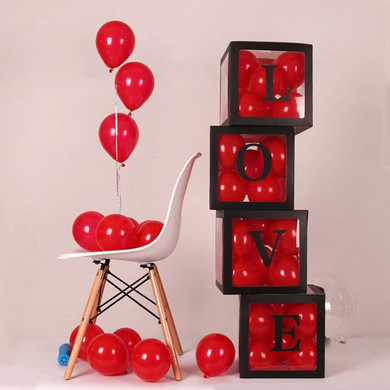 Creative Cube Transparent Decoration Gift Boxes BABY/LOVE Letter Balloon Box For Wedding Birthday 2019 New Party Decorations V2