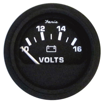 Faria 2" Heavy-Duty Voltmeter (10-16 VDC) - Black [23007]