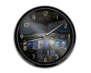 Airbus A380 Cockpit Printed Wall Clocks