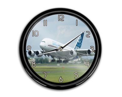 Departing Airbus A380 with Original Livery Printed Wall Clocks