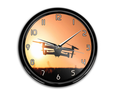 Amazing Drone in Sunset Printed Wall Clocks