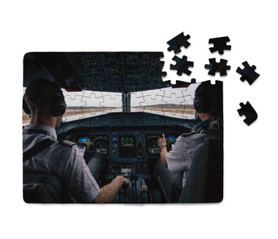 Departing Aircraft's Cockpit Printed Puzzles