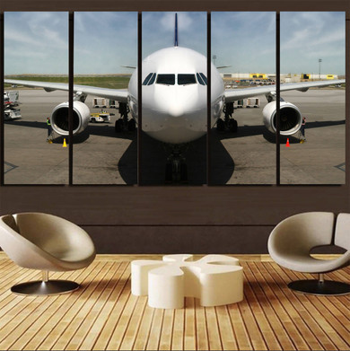 Face to Face with an Huge Airbus Printed Canvas Prints (5 Pieces)