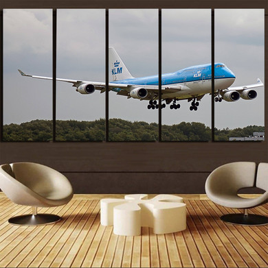Landing KLM's Boeing 747 Printed Canvas Prints (5 Pieces)