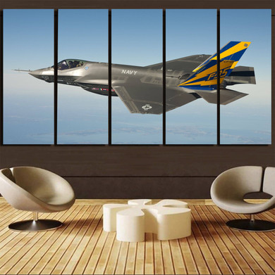 Cruising Fighting Falcon F35 Printed Canvas Prints (5 Pieces)