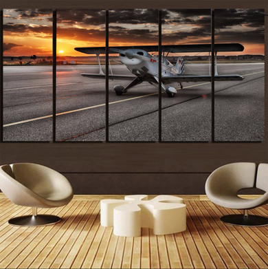 Beautiful Show Airplane Printed Canvas Prints (5 Pieces)