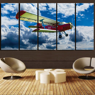 Beautiful Clouds & Antonov-2 Printed Canvas Prints (5 Pieces)