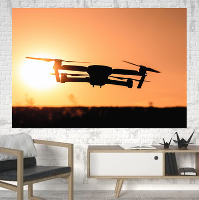 Amazing Drone in Sunset Printed Canvas Posters (1 Piece)