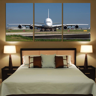 Face to Face with Airbus A380 Printed Canvas Posters (3 Pieces)