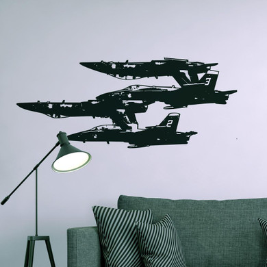 Military Show Aircrafts Designed Wall Sticker