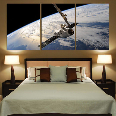 World View from Space Printed Canvas Posters (3 Pieces)