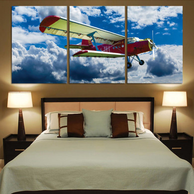 Beautiful Clouds & Antonov-2 Printed Canvas Posters (3 Pieces)